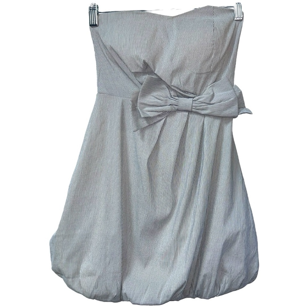 Pyramide Women’s Strapless Striped Mini Dress with Bow Sz S
